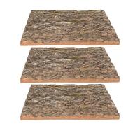 TOVINANNA 3pcs Natural Cork Bark Background for Reptiles, Rustic Terrarium Tree Bark Decor with Easily Climbable Design, Simulation Natural Environment for Gecko and Lizard Aquarium