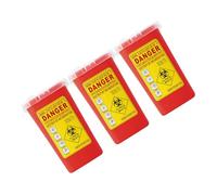 TOVINANNA 3pcs Needle Disposal Bin with Secure Flip-open Lid Portable Sharps Container for Home Barber and Clinical Use Safety Waste Unit for Safe Sharp Object Disposal