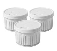 TOVINANNA 3pcs Onion Keeper for Refrigerator Vegetable Storage Containers with Freezing and Preserving Function, Excess Moisture Removal, Food Grade Reusable Pp Material, White round Design