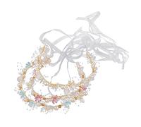 TOVINANNA 3pcs Pearl Headband for Elegant Flower Girl Hair Accessories with Pearl and Leaf Design for Weddings Engagements and Special Occasions