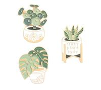 TOVINANNA 3pcs Potted Succulent Plants Brooch Creative Corsage Decorative Brooch for Clothes Dress Unique for Casual Wear