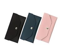 TOVINANNA 3pcs Pu Leather Cash Envelope Wallet for Women with Versatile Usage and Convenient Organisation, Stylish Coin Pouch Suitable for Meetings and School