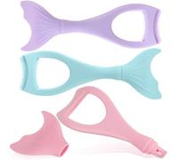 TOVINANNA 3pcs Silicone Mermaid Mascara Shield Guards Eyelash Comb, Reusable Eye Makeup Tool in Purple, Pink, and Green for Precise Mascara Application and Eyelash Protection