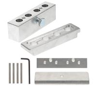 TOVINANNA 4-hole Lip Balm and Lipstick Mold Kit in Silver Aluminium Alloy, Easy to Carry with High-gloss Polished Finish for Indoor and Outdoor Use, DIY Lip Balm Maker Tool for Home Use