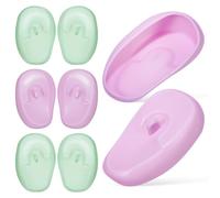 TOVINANNA 4 Pairs Silicone Hairdressing Ear Covers, Hair Dyeing Ear Protectors with Soft Silicone Material, Pastel Purple and Green, Suitable for Hair Coloring and Swimming Use