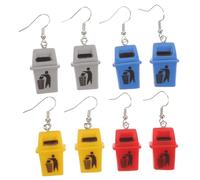 TOVINANNA 4 Pairs Trash Bin Earrings for Women Funny Dangle Earrings Unique Costume Jewelry Set Lightweight and Trendy and Casual Wear