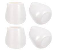 TOVINANNA 4 Pcs Practical Sauce Cups Ceramic Coffee Milk Frothers Multipurpose White with Fine Workmanship Delicate Hand Feel High-end Design for Coffee Shops and Home