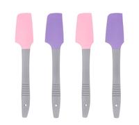 TOVINANNA 4 Pcs Silicone Wax Spatulas Multi-function Wax Applicators Household Waxing Sticks with Soft Flexible Heads for Facial and Body Hair Removal, Purple and Pink