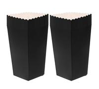 TOVINANNA 48PCS Black Foldable Popcorn Treat Boxes Party Supplies Versatile Snack Packaging for Popcorn Fries Food Storage Catering