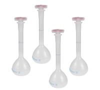 TOVINANNA 4pcs 100ml Volumetric Flasks with Stopper Plastic Lab Flasks Made of Break-resistant Pp, Narrow Neck and Single Mark Design, for Chemical Analysis and Academic Experiments