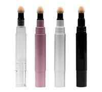 TOVINANNA 4Pcs 5Ml Refillable Blusher Bottles Set with Twist Dispensing Pen, Pink Black White Cosmetic Tubes for DIY Lip Gloss, Liquid Foundation Storage and Travel
