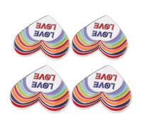 TOVINANNA 4pcs Alloy Love Heart Brooch Pins Rainbow Enamel, Valentines Day Lapel Badge Set for, Backpack and Jacket Accessories, Gay Pride Rainbow Heart Pins