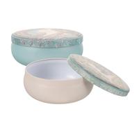 TOVINANNA 4pcs Aromatherapy Box Tinplate round Candle Jar Empty Storage Containers for Party Candy Cookies Vintage Design