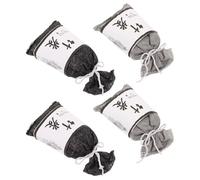 TOVINANNA 4pcs Bamboo Charcoal Shoe Deodorizer Bags with Odor Elimination and Reusable Function, Effective Closet Air Freshener Odor Eliminating for Home and Car