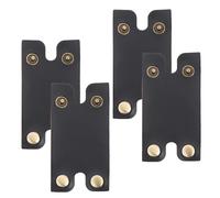 TOVINANNA 4pcs Black Manual Safety Head Protector Covers - Leather Double Edge Protective Sheaths for Travel Shaving Accessories and Organized Storage