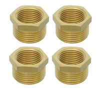 TOVINANNA 4pcs Brass Threaded Reducer Coupler Hex Bushing Pipe Thread Adapter for Garden Hose and Threaded Pipes, Copper Material with Corrosion Resistance for Kitchen Upgrades and Garden
