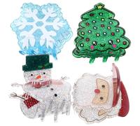 TOVINANNA 4pcs Christmas Hair Clips Small Hair Clips for Festive Santa Snowman Snowflake Christmas Tree Designs for Parties Everyday Use