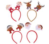 TOVINANNA 4pcs Christmas Hairbands Lightweight Fabric Headbands with Creative Christmas Design, Stays on Head Firmly, Party Headdress for Adults