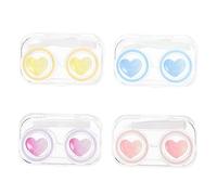 TOVINANNA 4pcs Compact Case Leakproof Travel for Eye Contacts Protective Ring Cosmetic Lens Holder