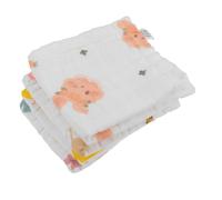TOVINANNA 4pcs Cute Washcloths for Boy Girl Soft Absorbent Face Towels with Ice Cream and Chick Patterns for Bath and Travel