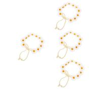 TOVINANNA 4pcs Daisy Flower Hair Wreath Headband White Floral Headpieces for Weddings Festivals Photography and Parties Charming Hair Accessories for Women