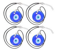 TOVINANNA 4pcs Evil Eye Necklace for Men and Ladies Featuring Glass Evil Eye Pendant Charm Designed for Protection Necklace Scenario Round Pendant Detail