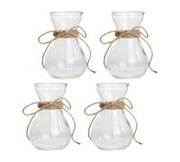 TOVINANNA 4Pcs Glass Vase Set for Hyacinth and Green Plants, Simple Style Flower Container for Hydroponic Desktop Decoration