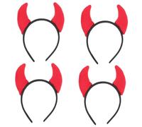 TOVINANNA 4pcs Halloween Horn Headbands Cosplay Hair Hoops for Themed Parties Durable Cloth Devil Costume Accessories for Women