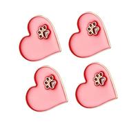 TOVINANNA 4pcs Heart Paw Brooch Pins Set, Alloy Enamel Animal Lapel Badge, Cute Dog Bag Charm for Jackets and Handbags, Valentine’s Day Heart Paw Pin Accessories
