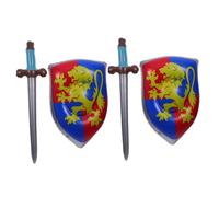 TOVINANNA 4pcs Inflatable Knight Set for PVC Medieval Cosplay Props Bright Pirate Dress Up for Birthday Party Favors and Role Play