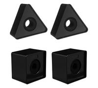 TOVINANNA 4pcs Interview Microphone Logo Flag Mic Holder for Broadcasting Triangle and Square Shapes Microphone Prop for Studio Use