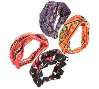TOVINANNA 4pcs Knotted Hairbands for Women Yoga Headbands 8.84x4.91x0.79in Comfortable Fit Elastic Cloth Material Fashionable Delicate Women's Sports Daily Wear