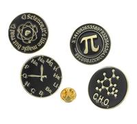 TOVINANNA 4pcs Metal Lapel Pin Math Science Symbol Brooches Aesthetic Classic Simple Alloy Enamel Fixed Firmly Not Easy to Deform Or Break for Family Friends Can Be Widely Applied