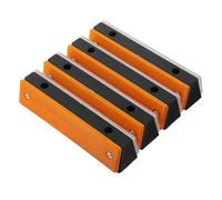 TOVINANNA 4pcs Reflective Tunnel Driveway Markers Rectangle Pavement Reflectors with Black Bracket Double-sided Yellow White for Road Safety and Parking Areas