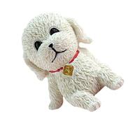 TOVINANNA 4pcs Resin Dog Figurines Set, Creative White Dog Shaped Ornaments, Sturdy Resin Craft Decor Brightening Home Or Office Space, Unique Miniature Statues for Decoration