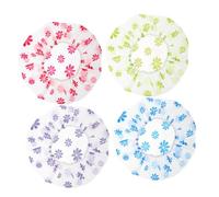 TOVINANNA 4pcs Shower Caps for Women Decorative Peva Bath Hat Snowflake Dots for Long Hair Sauna and Bathroom Use Shower Essentials