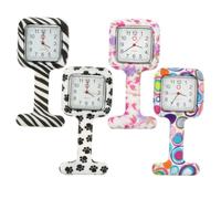 TOVINANNA 4pcs Silicone Nurse Watches with Accurate Timing and Display, Creative and Unique Decorative Pocket Watches for Doctors and Nurses Suitable for Medical Occasions and Exams