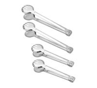TOVINANNA 4PCS Stainless Steel Non-Slip Serving Tongs Set, Multifunctional Kitchen Food Clips for Barbecue and Chicken Wings, Includes Small 9-inch and Large 12-inch Tongs for Grilling and