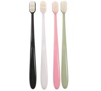 TOVINANNA 4Pcs Super Soft Toothbrushes for Adults Portable Travel Toothbrushes with Ergonomic Non Slip Handle Durable and Practical Teeth Cleaning Tools for Home and Travel Use