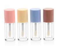 TOVINANNA 4pcs Transparent Lip Gloss Tubes with Wand Empty Containers for DIY Lip Balm and Gloss Compact and Leak-Resistant Cosmetic Bottles Multi-Color Options