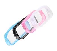 TOVINANNA 4pcs Transparent Multi-Color Pencil Bag Anti-Scratch Pen Case for Makeup and Stationery Storage for Teachers Students and Artists
