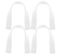 TOVINANNA 4Pcs White PU Leather Label Wall Hooks Loop Hangers for Wedding Birthday Party Sign Holders, Wall-Mounted Event Decor Organizer for Seating Charts and Welcome Signs