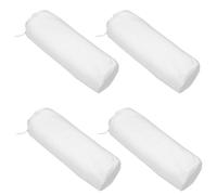 TOVINANNA 4pcs White round Neck Roll Pillow Covers with Drawstring, Soft Polyester-cotton Cylindrical Bolster Pillowcases, Washable and Versatile for Home and Yoga Studios