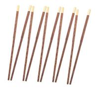 TOVINANNA 5 Pairs Long Copper-tip Chicken Wing Wood Cooking Chopsticks for Hot Pot Frying Extended Kitchen Utensils Gift for Home Restaurant Camping