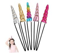 TOVINANNA 5Pcs Children Unicorn Elastic Headband Colourful Hair Tie Adjustable Hair Accessories (Mixed Color)