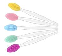 TOVINANNA 5pcs Dual-sided Silicone Lip Scrub Brush for Gentle Exfoliation Soft Lip Care Tools Lemon Royal for Smooth Supple
