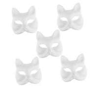 TOVINANNA 5pcs Fox Blank DIY Masks for Halloween Hand Painting Masquerade Decoration for Parties Schools Family Fun Unleash Your Creativity with Unique Designs