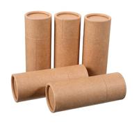 TOVINANNA 5pcs Kraft Paper Round Cardboard Tubes with Lid Portable Aromatherapy Essential Oil Storage Containers Travel-friendly Sealed Kraft Paper Cylinder Boxes for Packaging