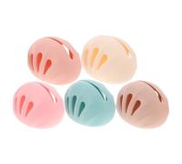 TOVINANNA 5Pcs Silicone Makeup Sponge Holder Set Protective Shell Design, Reusable Beauty Egg Storage Case for Travel and Daily Use, Portable Powder Puff Organizer