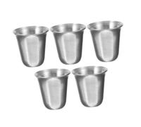 TOVINANNA 5pcs Stainless Steel Communion Cups Set Silver Metal Religious Drinking Goblets for Church Service Portable Multi-Function Holy Communion Tableware